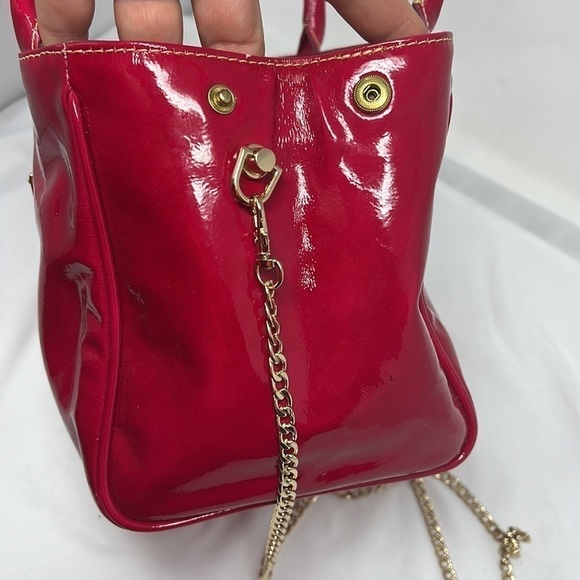 Dooney & Bourke Fuchsia Pink Patent Leather Double Handle Crossbody Bag - Picture 14 of 15